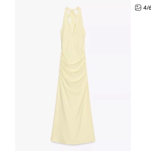 35. Zara Butter Yellow Midi Dress - Picture 4 of 10